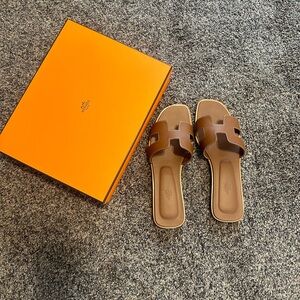 HERMES sandals oran size 38.5 AUTHENTIC